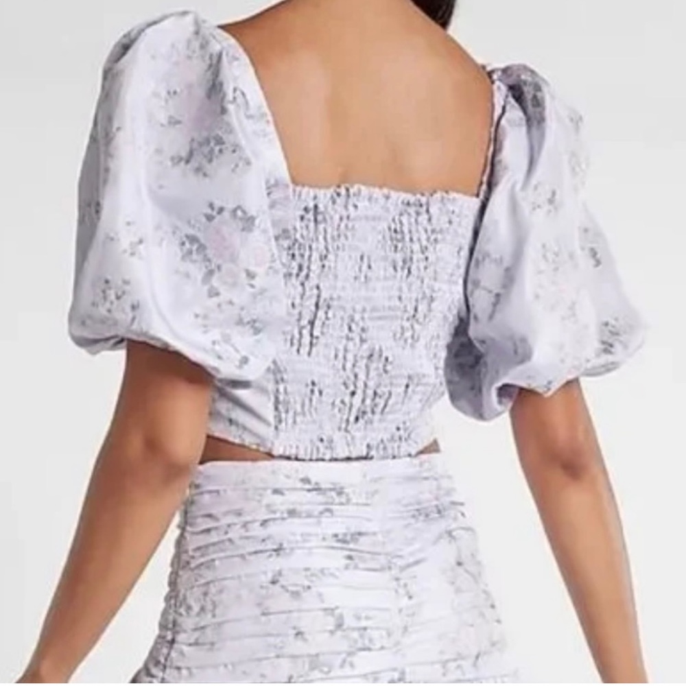 Express puff sleeve crop top size XS